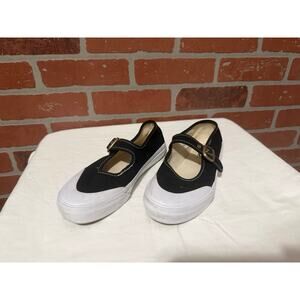 Vans Kids Mary Jane Shoes Black White Size 3 Youth Girls